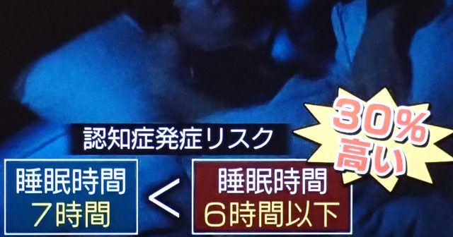 睡眠不足は認知症発症リスクUP